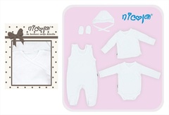 4516 01 komplet wyprawkowy 5-częściowy gładki basic nicol - biały