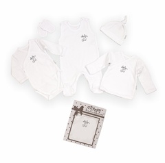 4640 02 komplet wyprawkowy 5-częściowy nadruk nicol basic - ecru