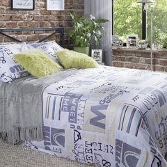 Pościel bawełniana liv eurofirany kremowy/turkusowy