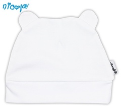 006  b 02 czapeczka niemowlęca z uszkami basic nicol - ecru