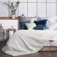 Narzuta na łóżko greta eurofirany biały/srebrny