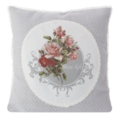 Poszewka dekoracyjna faith eurofirany srebrny/kwiaty