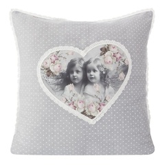 Poszewka dekoracyjna faith eurofirany srebrny/kropki