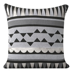 Poszewka dekoracyjna geo eurofirany szary/srebrny