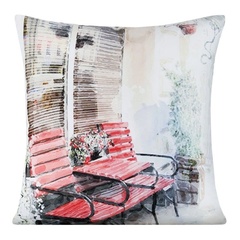 Poszewka dekoracyjna lili eurofirany biały/czerwony