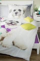 Pościel bawełniana pies z kokardką faro 8255 ,8316