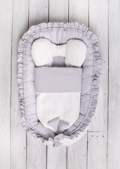 Kokon niemowlęcy z kołderką króliczek belisima różowy