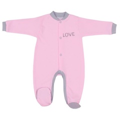 Pajac bawełniany love terjan - różowy