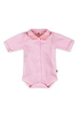 02r1kr lilly pink body z kołnierzykiem krótki rękaw marija - różowy 