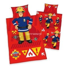Pościel dziecięca strażak sam herding - czerwony