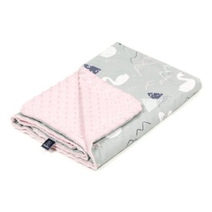 Kocyk średniaka/przedszkolaka light groszki taupe white cocobird jasny biały