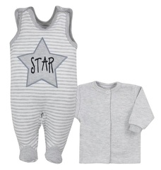 Komplet niemowlęcy star koala szary