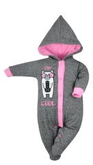 Pajac niemowlęcy z kapturem stay cool koala różowy