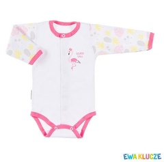 Body rozpinane dla dziewczynki family  ewa klucze druk szare