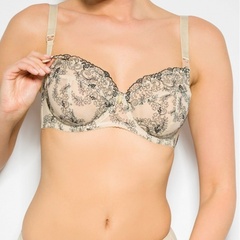 Mama sensi soft beige miękki z fiszbinami biustonosz do karmienia momtobe beżowy