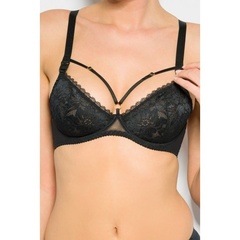 Mama glamour soft black miękki z fiszbinami biustonosz do karmienia momtobe czarny