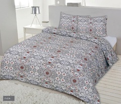 Pościel flanelowa f-65a matex szary/czerwony