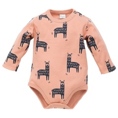 happy llama body z długim rękawem pinokio - pomarańczowy