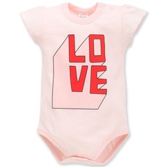 Body z krótkim rękawem love & love pinokio różowy