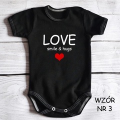 Body krótki rękaw love smile & hugs  moocha biało-różowe