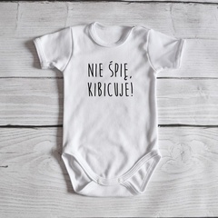 Body krótki rękaw nie śpię, kibicuję! moocha białe