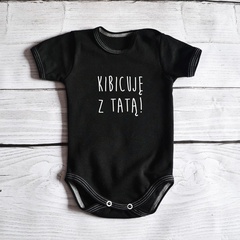 Body krótki rękaw kibicuję z tatą moocha czarne
