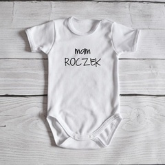 Body krótki rękaw mam roczek moocha białe