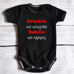 Body krótki rękaw dziadek wie wszystko babcia wie najlepiej moocha białe