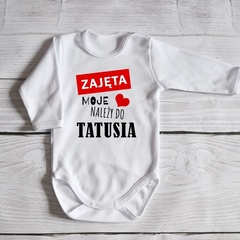 Body długi rękaw moje serce należy do tatusia moocha białe