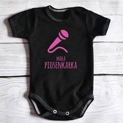 Body krótki rękaw mała piosenkarka moocha biały-róż