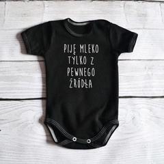 Body krótki rękaw piję mleko tylko z pewnego źródła moocha czarne