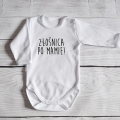 Body długi rękaw złośnica po mamie moocha białe