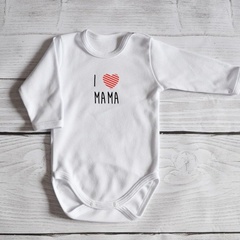 Body długi rękaw i <3 mama moocha białe