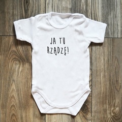 Body krótki rękaw ja tu rządzę! moocha białe
