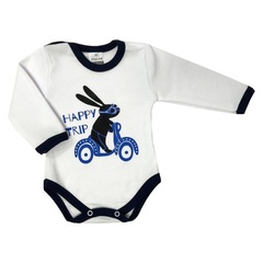 55121986 body z długim rękawem happy trip oscar kids - gładkie