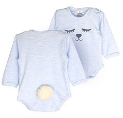 551219116 body z długim rękawem króliczek oscar kids - niebieski