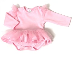 551219107 sukienko-body długi rękaw prima balerina oscar kids - różowy