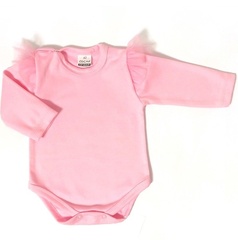 551219108 body z długim rękawem prima balerina oscar kids - różowy