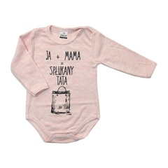 55121947 body z długim rękawem ja + mama = spłukany tata oscar kids - różowy