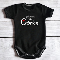 Body krótki rękaw jaka mama taka córka moocha czarne