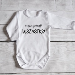Body długi rękaw mama potrafi wszystko moocha białe