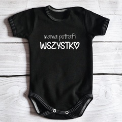 Body krótki rękaw mama potrafi wszystko moocha białe