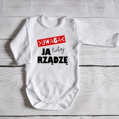 Body długi rękaw ja tutaj rządzę moocha białe