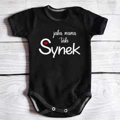 Body krótki rękaw jaka mama taki synek moocha czarne