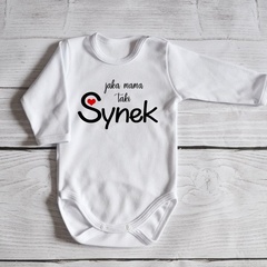 Body długi rękaw jaka mama taki synek moocha białe