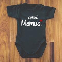 Body krótki rękaw  synuś mamusi ver2 moocha czarne