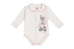 Body kopertowe długi rękaw z kołnierzykiem bunny bike e makoma biały