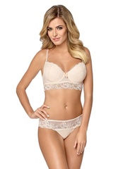 Tatiana long biustonosz push-up nipplex - piaskowy