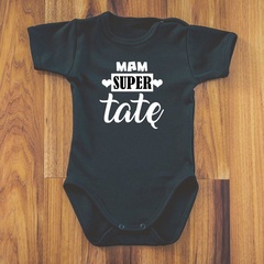 Body krótki rękaw mam super tatę moocha białe
