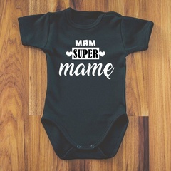 Body krótki rękaw mam super mamę moocha białe